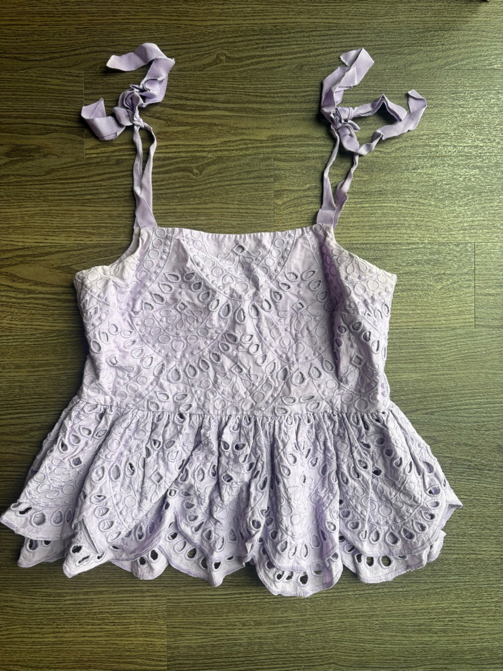 J. Crew Eyelet Peplum Tank